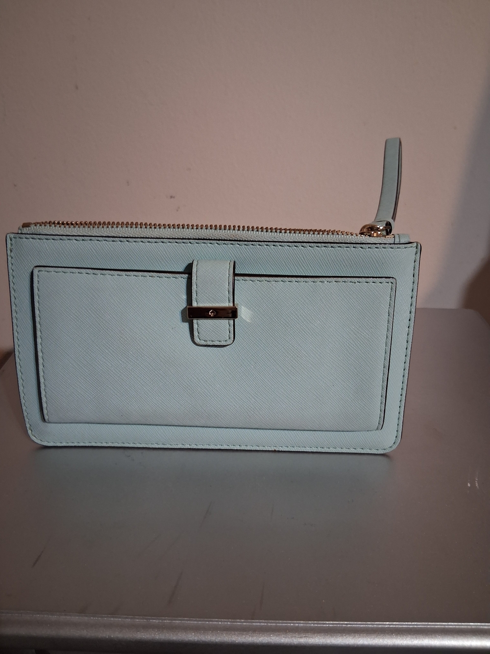 kate spade Light Blue Zip Wristlet Clutch